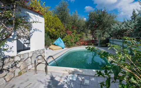 Villa Eva: Blue, Swimming Pool, Garden, Backyard, Shade, Water Feature, Landscaping, Outdoor Furniture, Resort, Eco Hotel