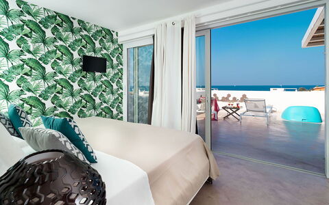 Villa Matilde: Blue, Furniture, Resort, Sea, Apartment, Linens, Chair, Hotel, Bedroom, Outdoor Furniture