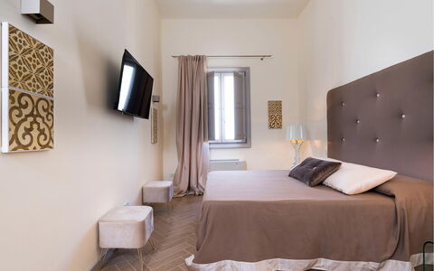 Dimora Simona: Furniture, Interior Design, Flooring, Floor, Bedroom, Home, Bed, Room, Lighting, Ceiling