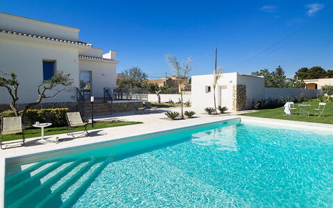 Villa Emma: Swimming Pool, Blue, Resort, Composite Material, Flagstone, Estate, Shade, Eco Hotel, Hacienda, Tile