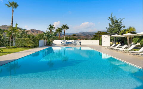 Villa Inga: Blue, Swimming Pool, Resort, Outdoor Furniture, Eco Hotel, Shade, Leisure, Sunlounger, Chair