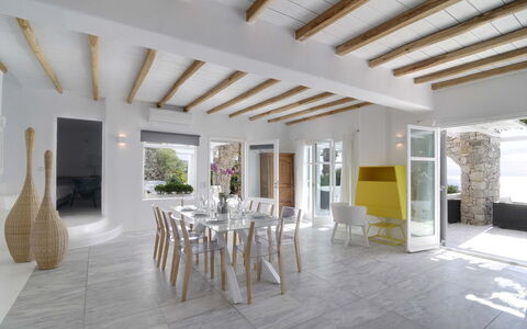 Villa Rocky: Furniture, Flooring, Interior Design, Floor, Chair, Table, Kitchen & Dining Room Table, Ceiling, Home, Dining Room