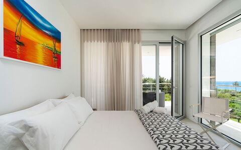 Villa Silvia: Furniture, Interior Design, Bed, Floor, Wood, Flooring, Bedroom, Home, Apartment, Textile