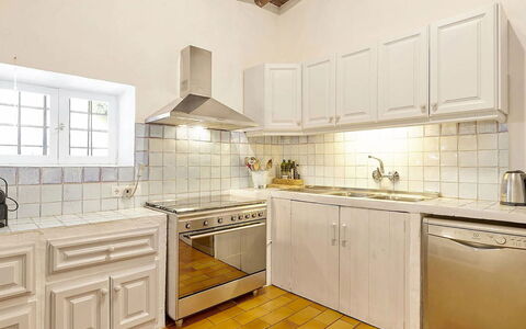 Villa Roger: Kitchen, Kitchen Appliance, Countertop, Major Appliance, Flooring, Cabinetry, Interior Design, Wood, Home Appliance, Floor