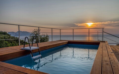 Mermaid Villa: Water, Horizon, Sea, Ocean, Swimming Pool, Hardwood, Deck, Wood Flooring, Wood Stain, Balcony