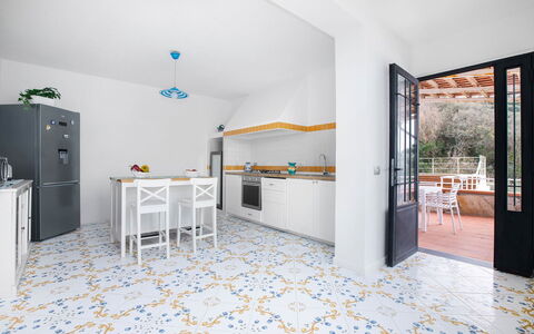 Mermaid Villa: Flooring, Floor, Interior Design, Tile, Design, Chair, Marble, Kitchen, Houseplant