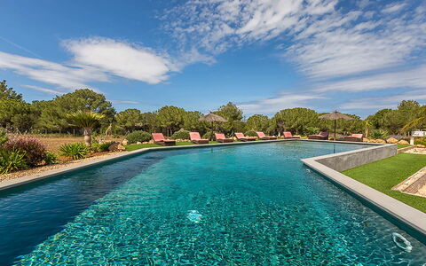 Villa Castiglioni: Blue, Water, Swimming Pool, Garden, Reflection, Landscaping, Water Feature, Resort, Tropics, Pond