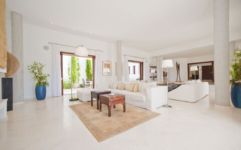 Villa Alessia: Flooring, Floor, Interior Design, Furniture, Living Room, Home, Couch, Ceiling, Architecture, Apartment