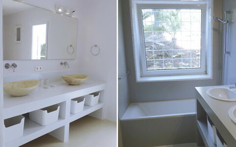 Villa Jules: Bathroom Sink, Interior Design, Plumbing Fixture, Wall, Sink, Bathroom, Tap, Flooring, Plumbing, Home