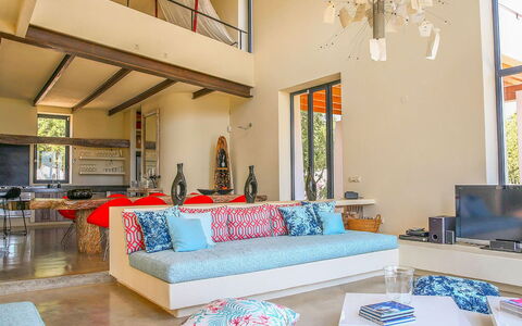 Villa Bouquet: Furniture, Interior Design, Flooring, Floor, Wall, Couch, Wood, Ceiling, Room, Living Room