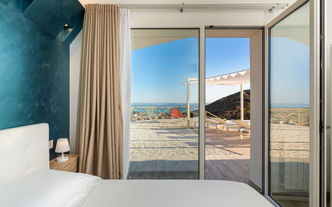 Villa Montallegro: Wood, Furniture, Interior Design, Floor, Flooring, Apartment, Home, Room, Sea, Bedroom