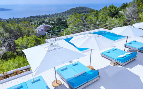 Villa Angelic: Blue, Swimming Pool, Resort, Outdoor Furniture, Sunlounger, Leisure, Eco Hotel, Umbrella, Hotel, Villa