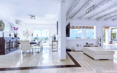 Villa Angelic: Flooring, Interior Design, Floor, Furniture, Ceiling, Living Room, Table, Couch, Home, Chair