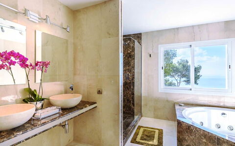 Villa Angelic: Flooring, Interior Design, Plumbing Fixture, Bathroom, Wall, Floor, Tap, Plumbing, Sink, Bathtub