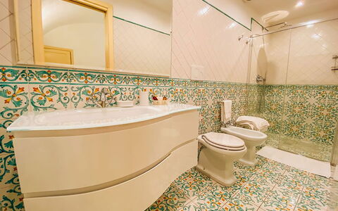 San Sebastiano: Flooring, Interior Design, Floor, Plumbing Fixture, Bathroom, Plumbing, Tile, Tap, Bathroom Sink, Sink