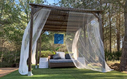 Villa Floresta: Mosquito Net, Shade, Natural Material, Garden, Canopy Bed, Outdoor Structure, Outdoor Furniture, Curtain, Gazebo, Swing
