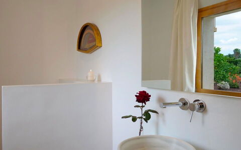 Villa Higo: Wall, Interior Design, Plumbing Fixture, Bathroom Sink, Bathroom, Lighting, Tap, Plumbing, Room, Home