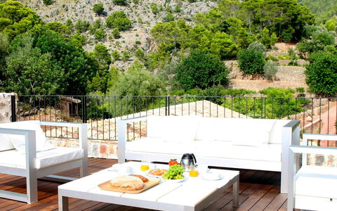 Villa Arch: Furniture, Outdoor Furniture, Chair, Table, Outdoor Table, Patio, Hardwood, Garden, Shade