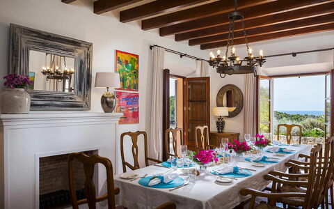 Villa Welcome: Furniture, Interior Design, Table, Dining Room, Chair, Tableware, Kitchen & Dining Room Table, Lighting, Room, Flooring