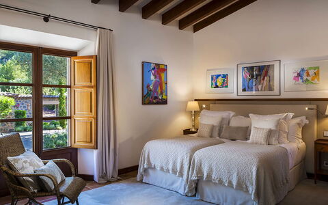 Villa Welcome: Furniture, Interior Design, Flooring, Wood, Home, Floor, Ceiling, Bedroom, Bed, Lighting