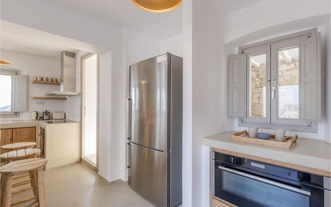 Villa Vesper: Furniture, Wood, Flooring, Interior Design, Major Appliance, Kitchen, Kitchen Appliance, Floor, Countertop, Ceiling