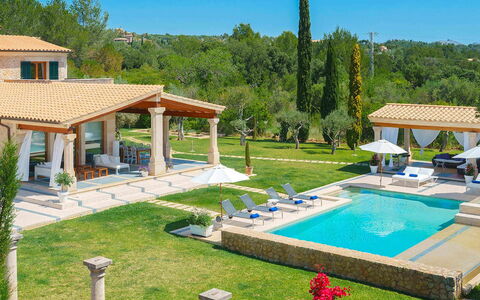 Villa Serafino: Swimming Pool, Estate, Resort, Outdoor Furniture, Villa, Shade, Hacienda, Umbrella, Landscaping, Leisure