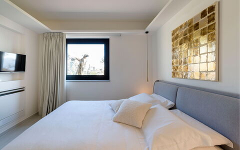 Villa Zafferano: Interior Design, Bed, Furniture, Bedroom, Wall, Flooring, Floor, Wood, Ceiling, Room