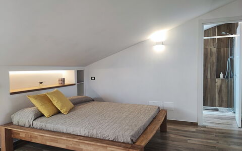 Casa Nadia: Furniture, Interior Design, Bed, Flooring, Floor, Bedroom, Wall, Wood, Wood Flooring, Ceiling
