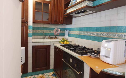 Casa Minori: Kitchen, Flooring, Wood, Interior Design, Floor, Major Appliance, Countertop, Kitchen Appliance, Kitchen Stove, Cabinetry