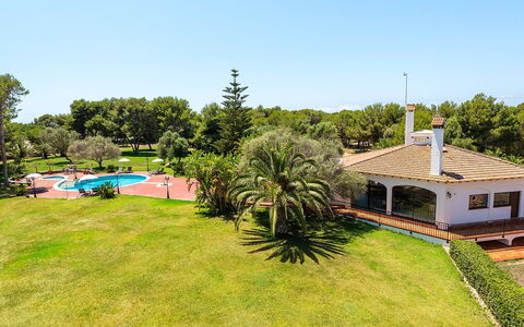 Villa Fountain: Shade, Garden, Lawn, Hacienda, Estate, Landscaping, Yard, Villa, Park