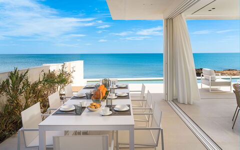 Villa Confini: Furniture, Sea, Table, Chair, Floor, Outdoor Furniture, Coastal And Oceanic Landforms, Ocean, Coast, Resort