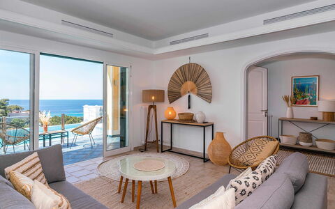 Villa Superba: Furniture, Sea, Floor, Apartment, Home, Chair, Resort, Ocean, Coast, Hotel