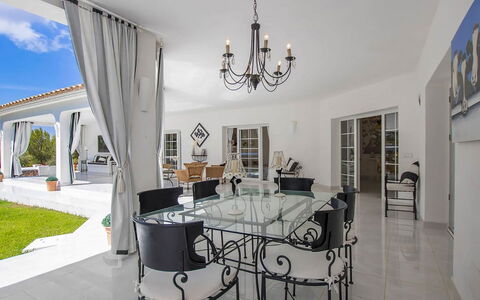Villa Mosaic: Furniture, Chair, Interior Design, Table, Flooring, Kitchen & Dining Room Table, Ceiling, Floor, Home, Dining Room