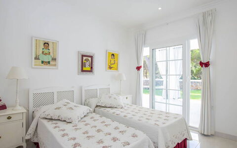 Villa Mosaic: Furniture, Interior Design, Bed, Bedroom, Floor, Flooring, Ceiling, Textile, Home, Lighting