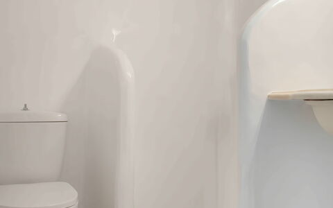Mykonos Pool House 4: White, Plumbing Fixture, Toilet, Bathroom, Plumbing, Flooring, Toilet Seat, Plastic, Ceramic