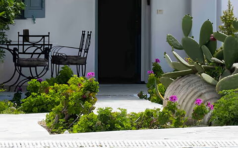 Mykonos Pool House 4: Blue, Swimming Pool, Outdoor Furniture, Furniture, Resort, Chair, Shade, Eco Hotel, Sunlounger, Flowerpot