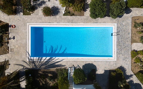 Mykonos Pool House 7: Swimming Pool, Blue, Water, Resort, Composite Material, Leisure, Shade, Eco Hotel, Outdoor Furniture, Water Feature