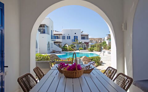 Mykonos Pool House 8: Blue, Home, Resort, Estate, Villa, Hotel, Chair, Swimming Pool, Outdoor Furniture, Sunlounger