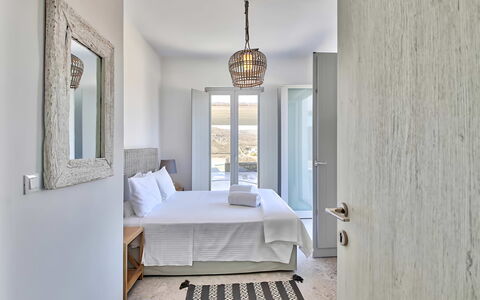 Villa Cornelia 1: Wood, Flooring, Floor, Interior Design, Bedroom, Furniture, Ceiling, Linens, Home, Bed