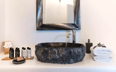 Villa Sean: Tap, Natural Material, Plumbing Fixture, Mirror, Sink, Bathroom, Plumbing, Still Life Photography, Bathroom Sink