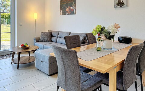 Trassenheide 201: Furniture, Interior Design, Flooring, Floor, Wood, Table, Couch, Chair, Kitchen & Dining Room Table, Dining Room