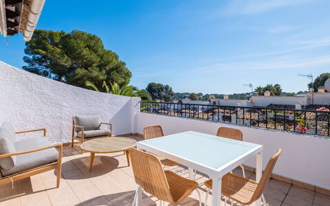 Lisa: Apartment, Balcony, Outdoor Furniture, Shade, Hotel, Patio, Handrail