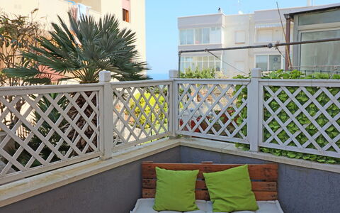 Luisa: Wood, Balcony, Composite Material, Apartment, Handrail, Shade, Fence, Porch, Outdoor Furniture, Wood Stain