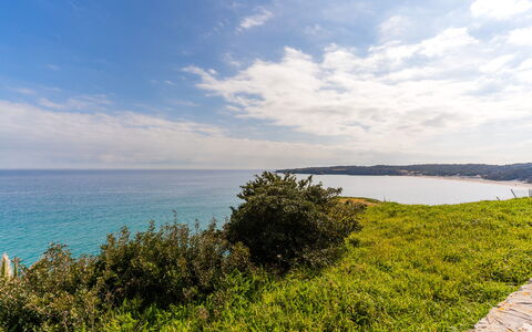 Azzurra: Sky, Blue, Water, Water Resources, Horizon, Green, Body Of Water, Coast, Natural Landscape, Coastal And Oceanic Landforms