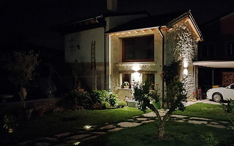 La Casetta dei Palù, Valdobbiadene: House, Home, Architecture, Night, Lighting, Cottage, Door, Light Fixture, Garden, Estate