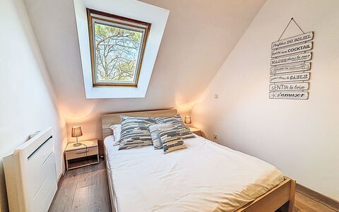 Maison Kerlosquet: Bed, Bedroom, Interior Design, Wood, Furniture, Floor, Bed Sheet, Bedding, Flooring, Linens