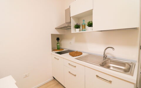 Penelope'S House Centro Storico: Interior Design, Kitchen, Countertop, Wood, Flooring, Kitchen Appliance, Cabinetry, Floor, Major Appliance, Room