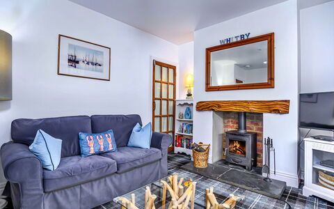 Tenby Cottage: Furniture, Wood, Home, Couch, Interior Design, Living Room, Apartment, Room