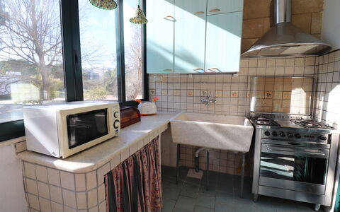Noemi'S House in Otranto: Kitchen, Countertop, Kitchen Stove, Interior Design, Kitchen Appliance, Flooring, Major Appliance, Gas Stove, Stove, Floor