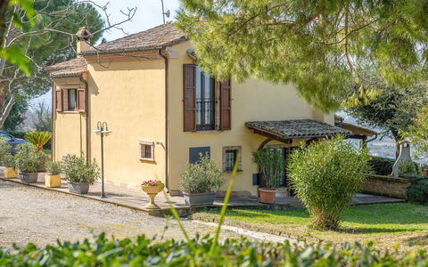 Casale Dolcemare: House, Shrub, Cottage, Home, Door, Garden, Estate, Landscaping, Yard